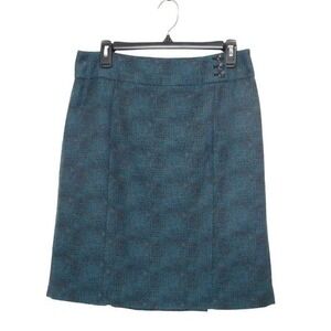 Ann Taylor Pencil Skirt Womens 8 Blue Tweed Slits‎ Lined Career Wear Work Office